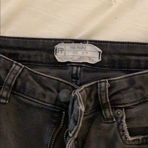 Free People Black Fridge Distressed Jeans